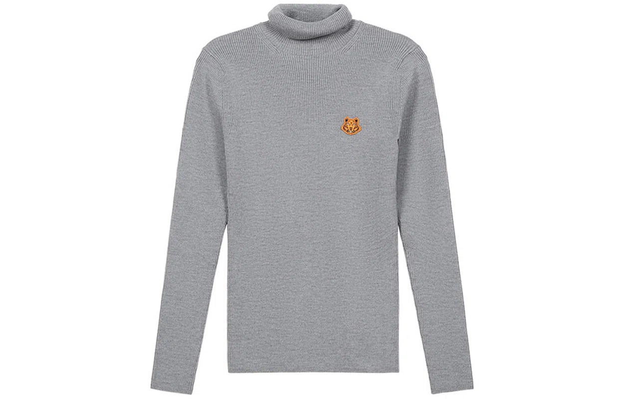 KENZO FW20 Tiger Head Turtleneck Sweater Gray