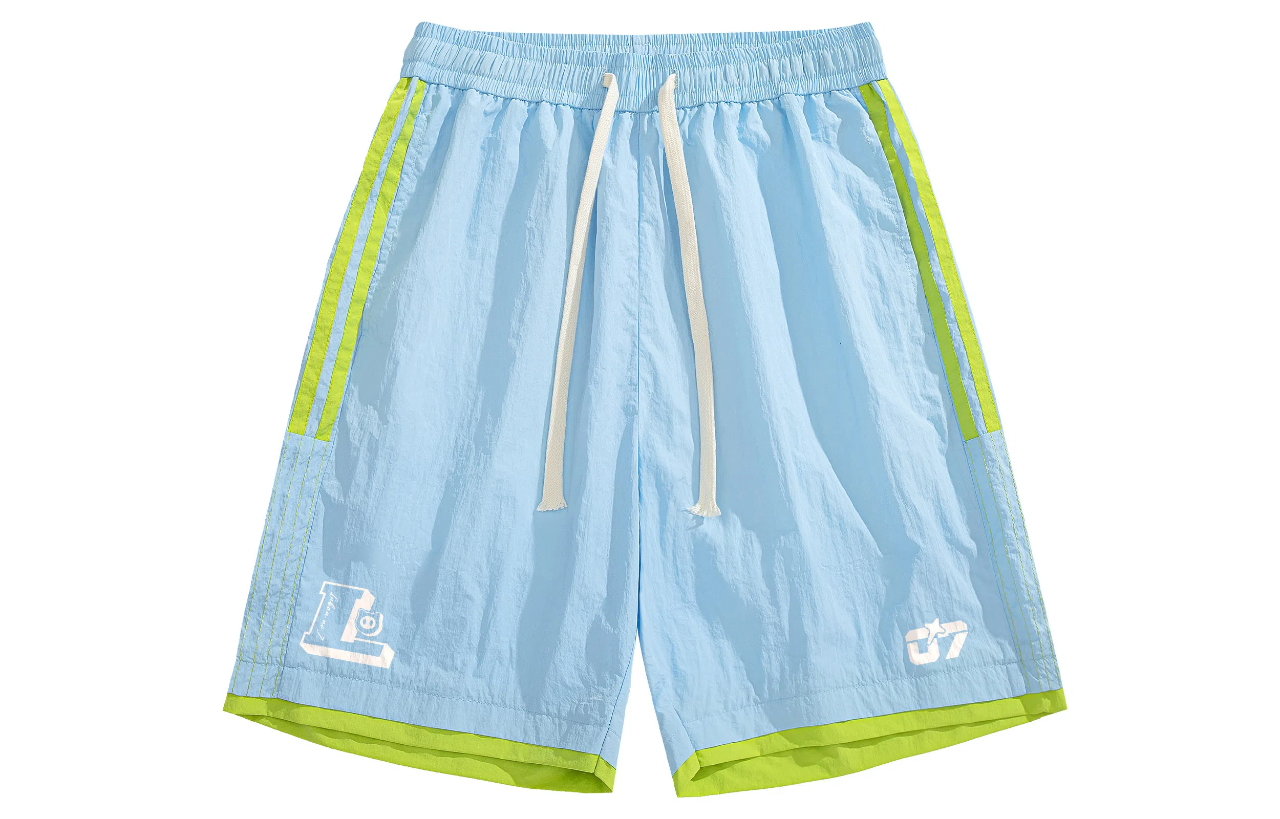 王者荣耀 鲁班七号星空梦想款美式基础款字母印花运动宽松舒适多巴胺配色排汗速干凉感沙滩五分休闲短裤 男女同款