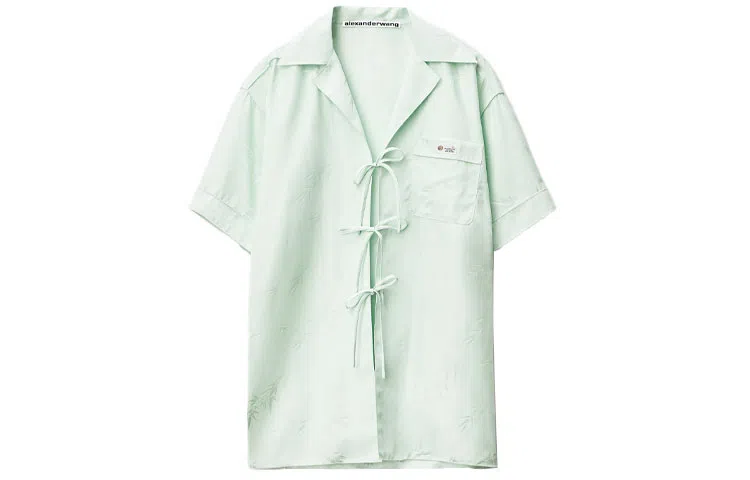 Alexander Wang Jacquard Collar Short Sleeve Shirt