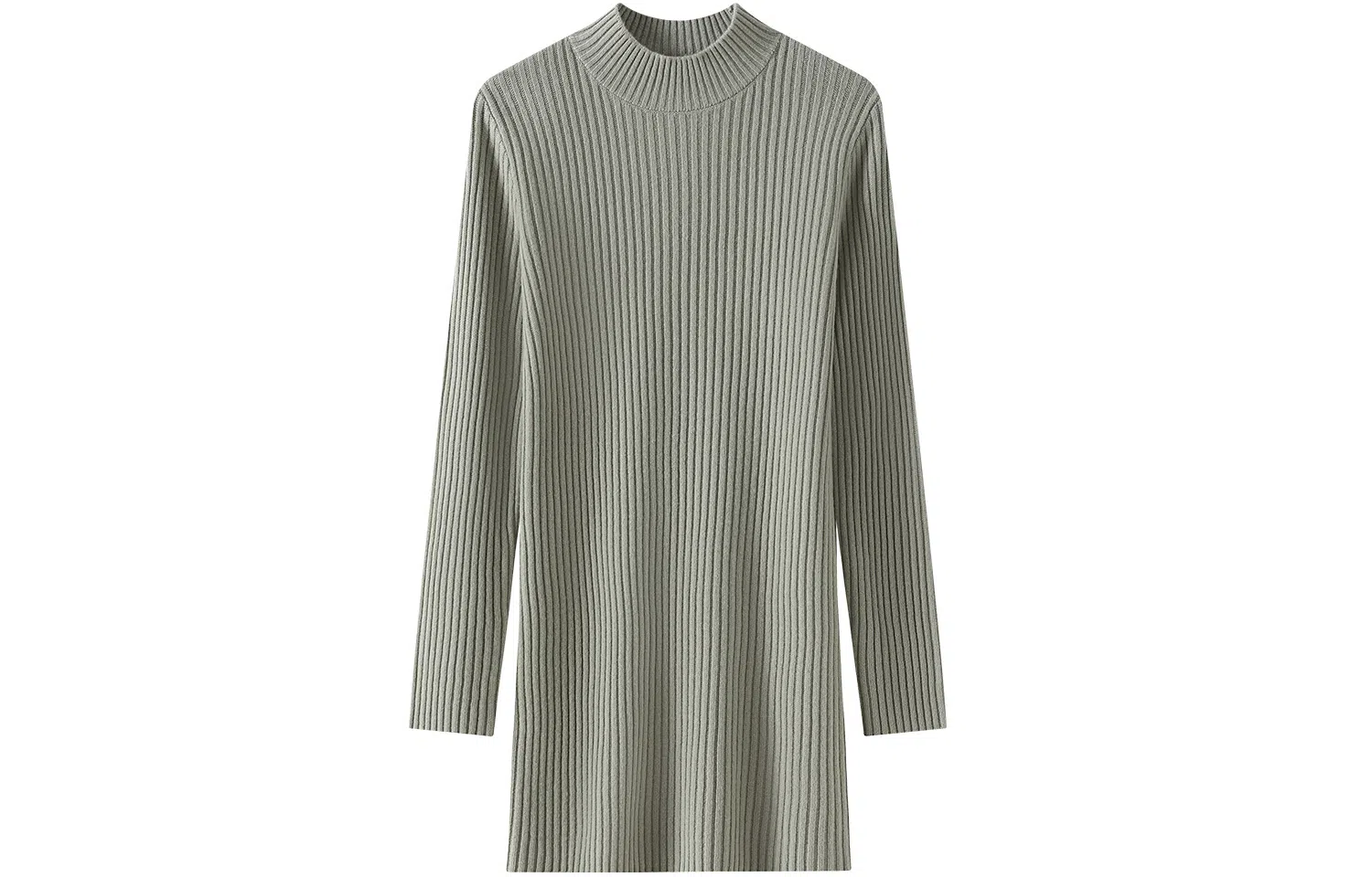 恒源祥 纯色中长款坑条毛衣 女款