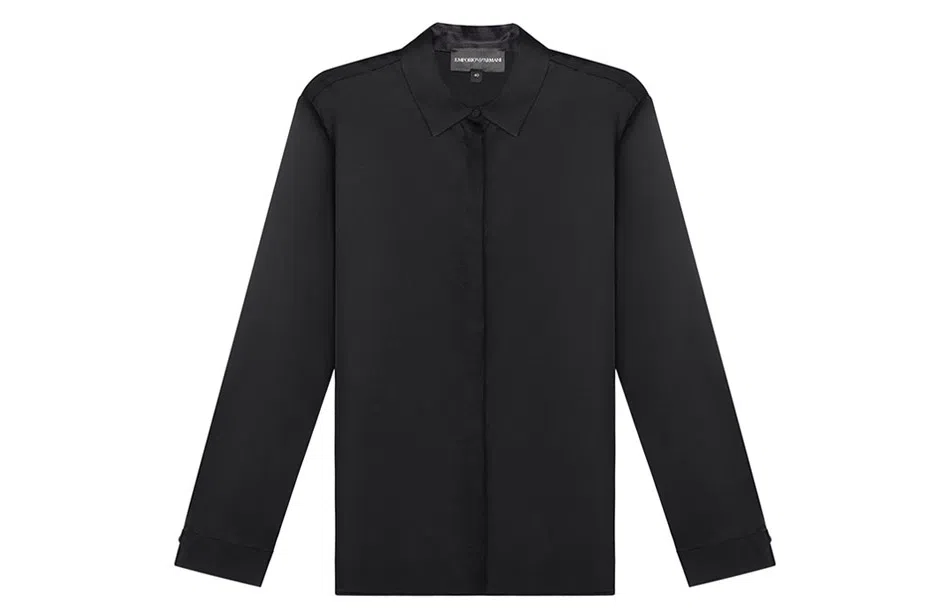 Emporio Armani FW21 Black Silk Shirt