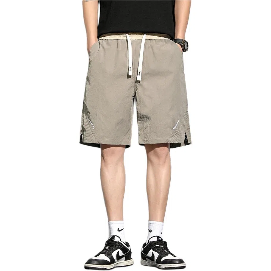 恒源祥 冰丝速干薄款中裤五分跑步休闲短裤 男女同款