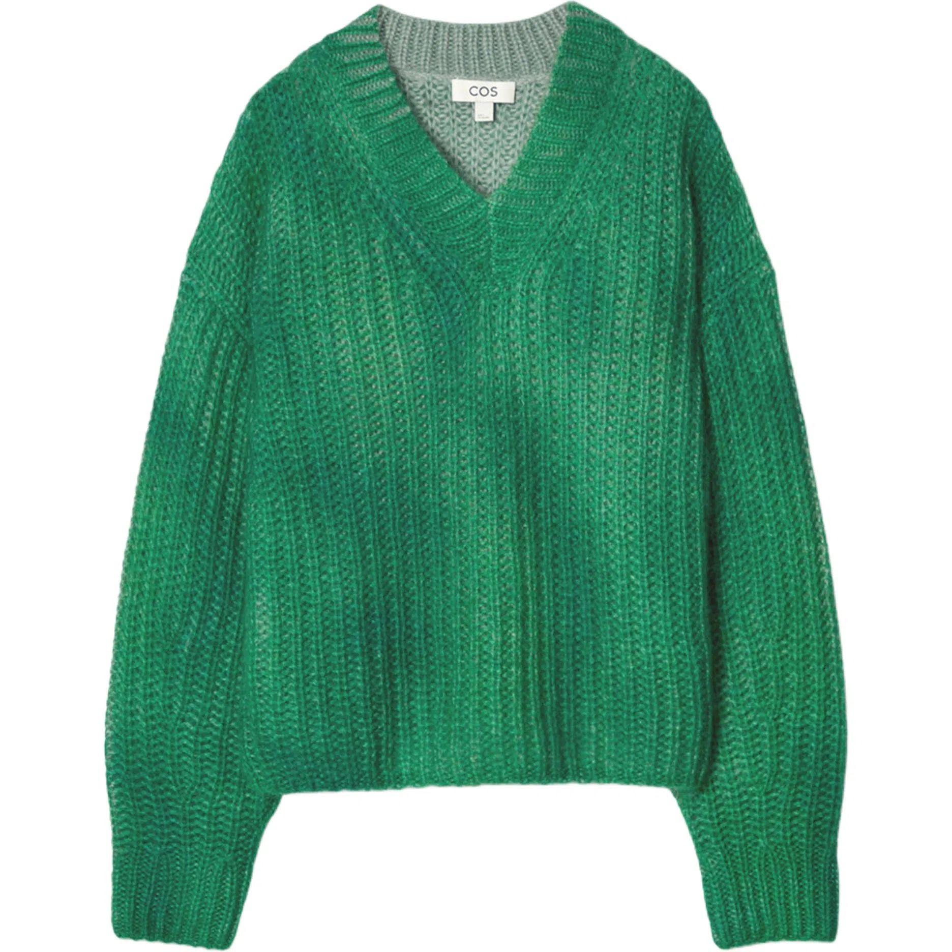 COS V-Neck Relaxed Sweater Green