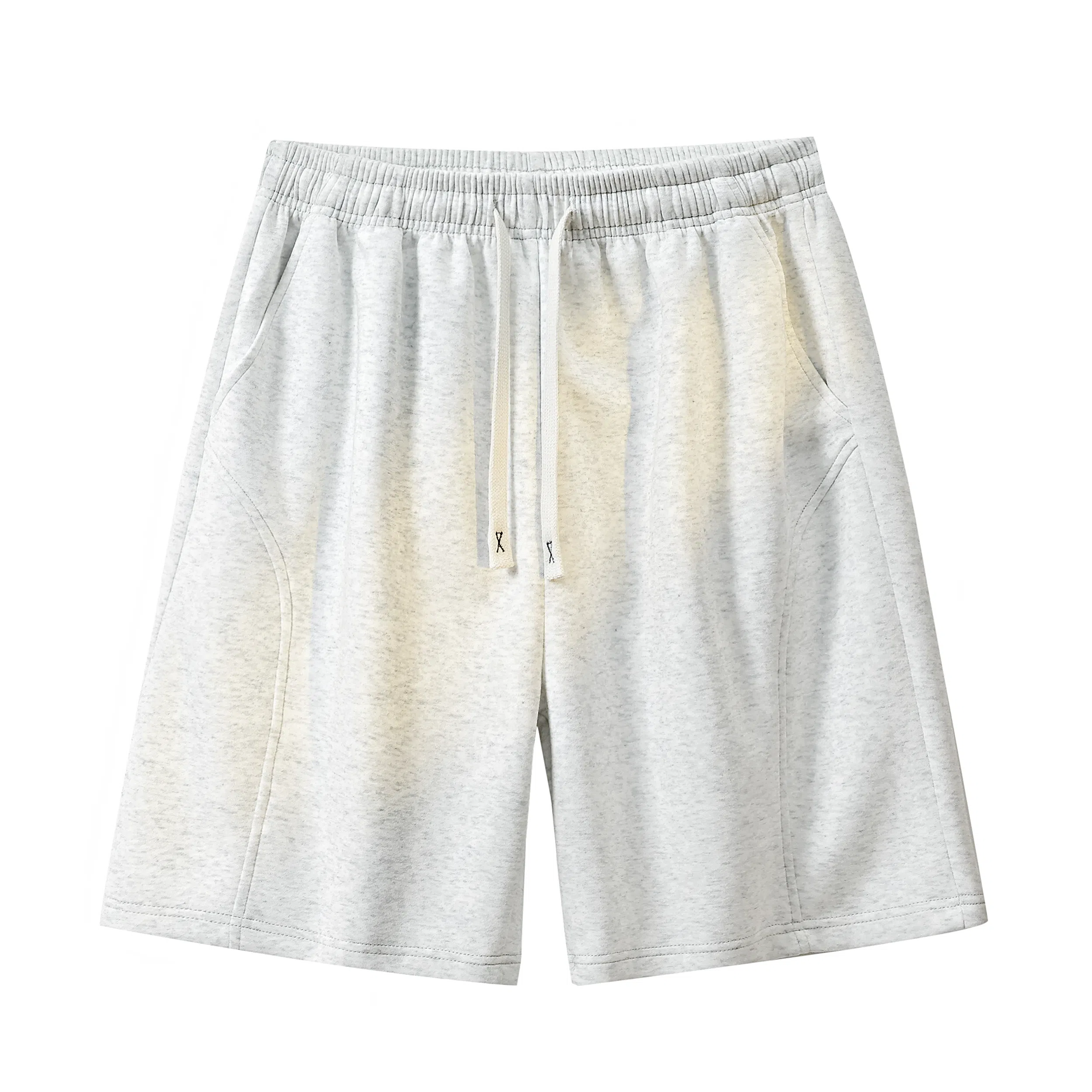 物质公式 美式复古简约学生党纯色基础款日系宽松百搭透气中腰潮牌篮球跑步运动薄款速干沙滩裤系带抽绳直筒五分裤休闲短裤 男女同款