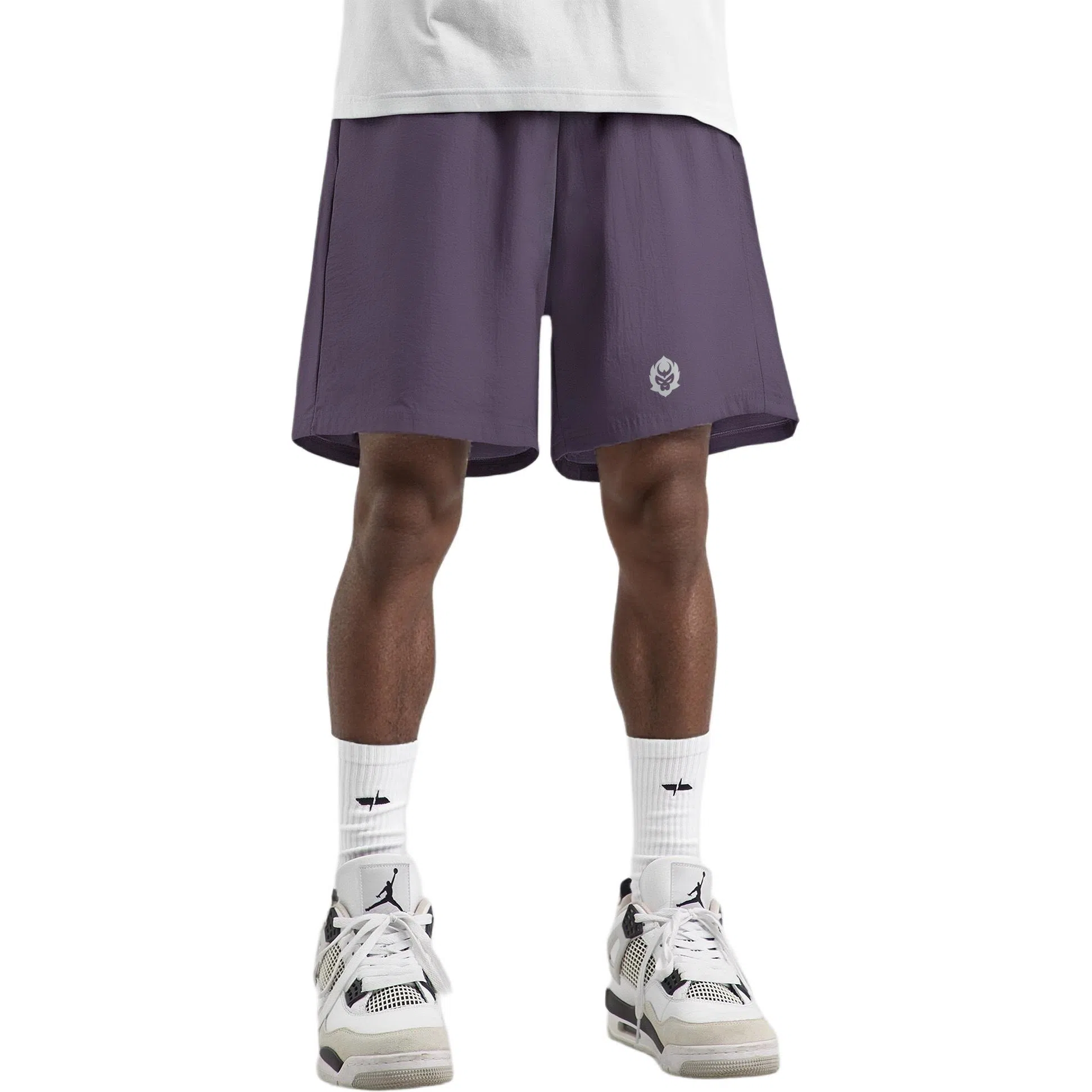 王者荣耀 孙悟空地狱火款 美式复古五分冰感纯色校园学院风健身篮球裤运动宽松系带直筒设计直筒松弛感慵懒风休闲短裤 男女同款