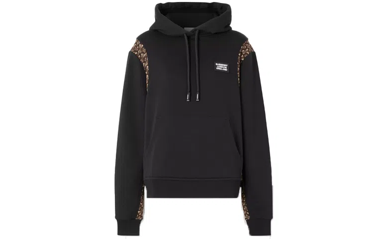 Burberry Logo Print Hoodie Black