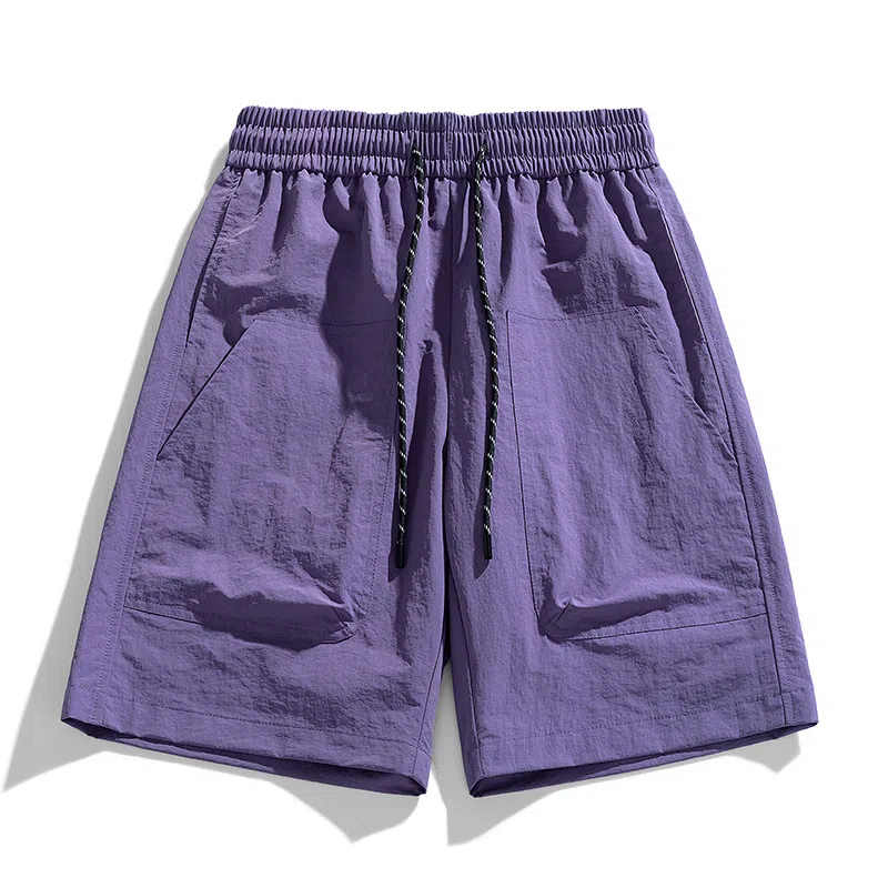 北极绒 宽松纯色舒适薄款五分休闲短裤 男款