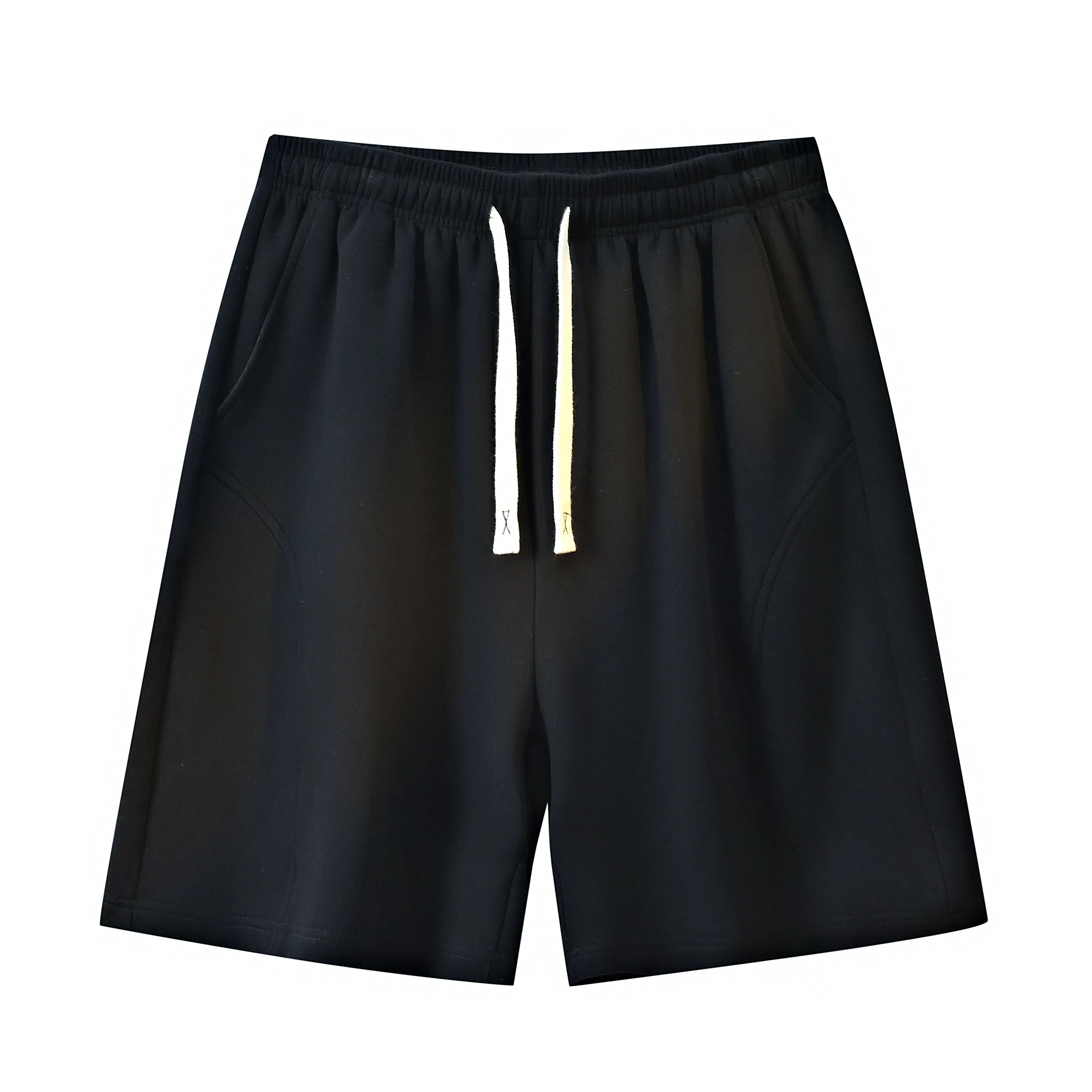 物质公式 美式复古简约学生党纯色基础款日系宽松百搭透气中腰潮牌篮球跑步运动薄款速干沙滩裤系带抽绳直筒五分裤休闲短裤 男女同款