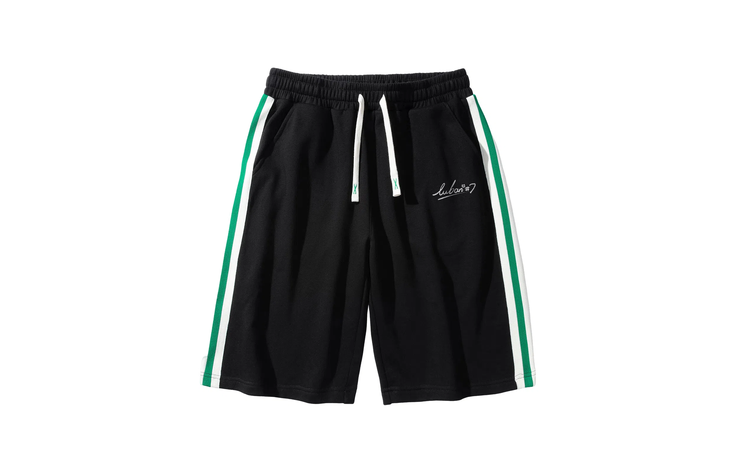 王者荣耀 鲁班七号款 美式高街字母印花日常通勤宽松舒适无性别插色抽绳休闲短裤 男女同款