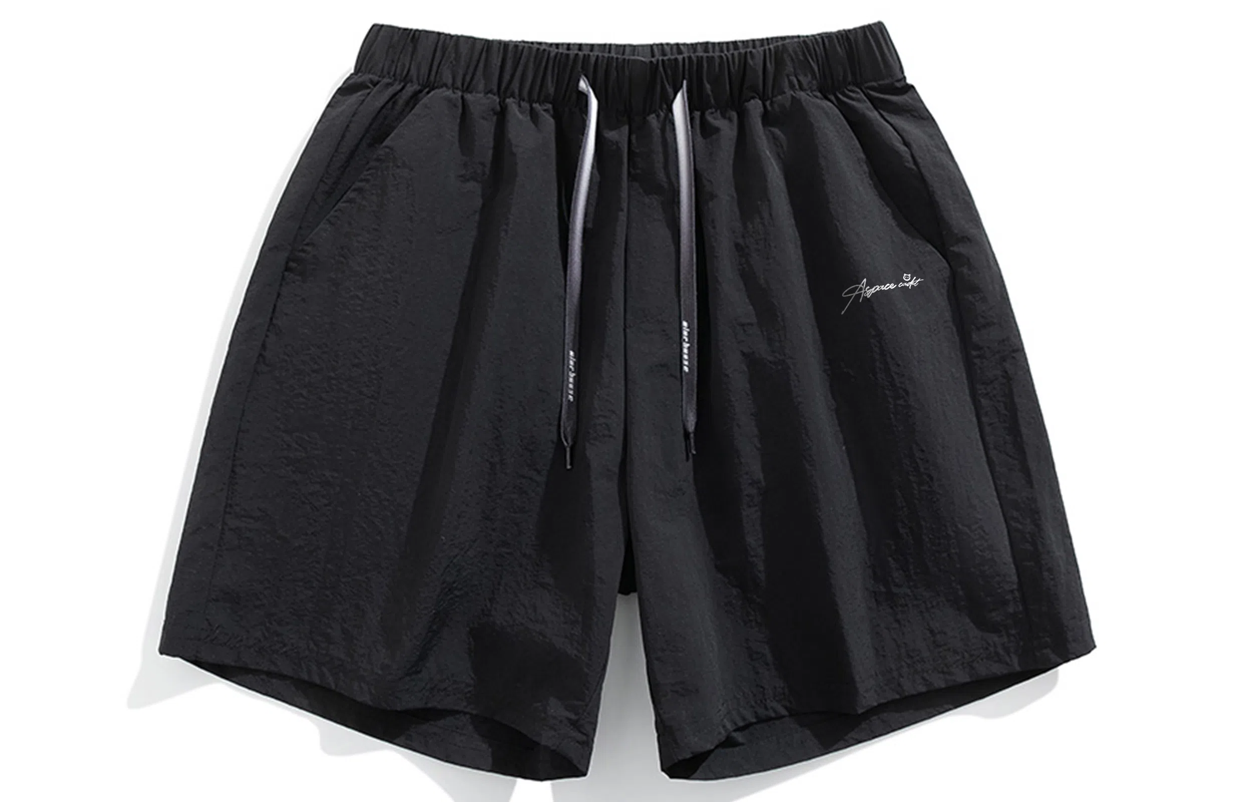 王者荣耀 鲁班七号款 美式基础款字母宽松舒适百搭肌理质感柔软亲肤简约冰感五分抽绳休闲短裤 男女同款