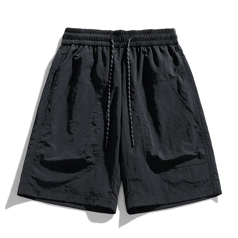 北极绒 宽松纯色舒适薄款五分休闲短裤 男款