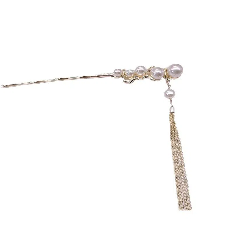 【坠入云间】 指尖瑰宝 新中式轻奢国风发饰古风珍珠流苏步摇发钗汉服旗袍发钗典雅大气简约百搭 合金 发簪 女款