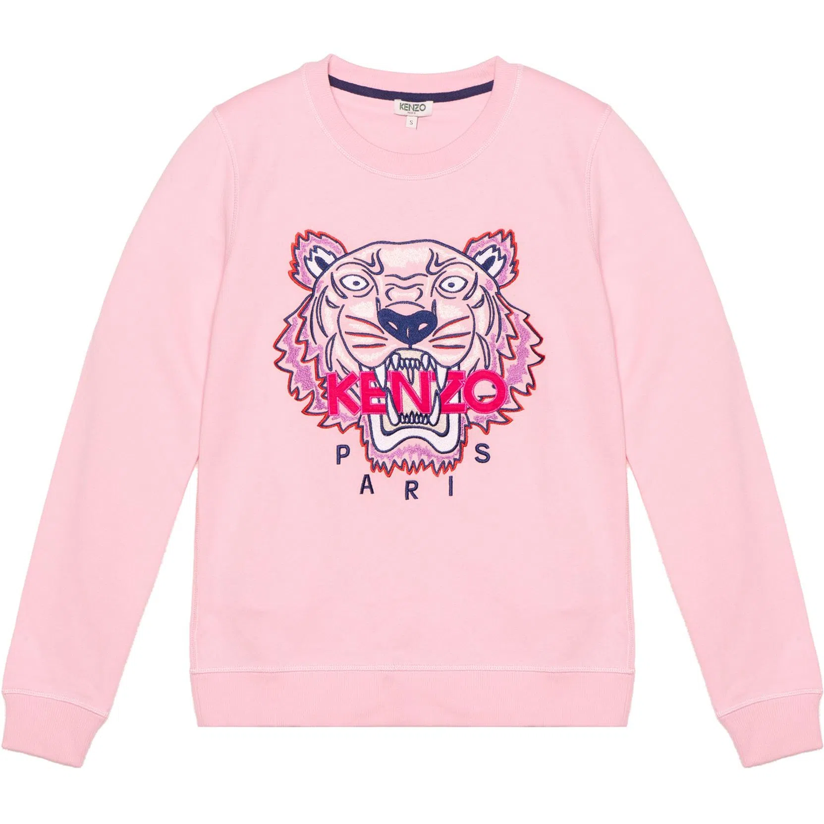 KENZO Tiger Embroidered Pullover Sweatshirt Pink