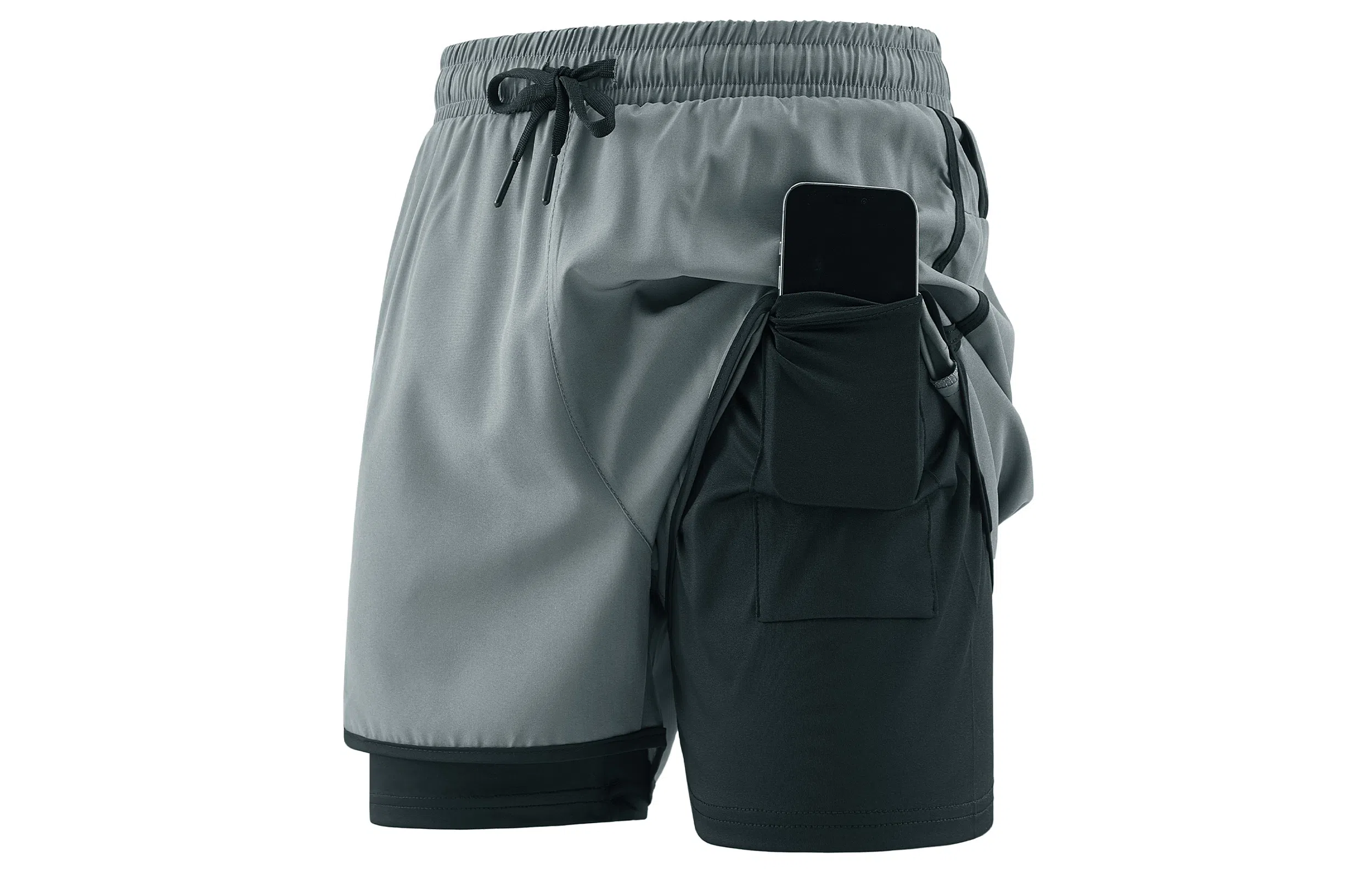 王者荣耀 鲁班七号款 美式基础款反光印花简约篮球跑步训练透气假两件紧身运动休闲短裤 男女同款