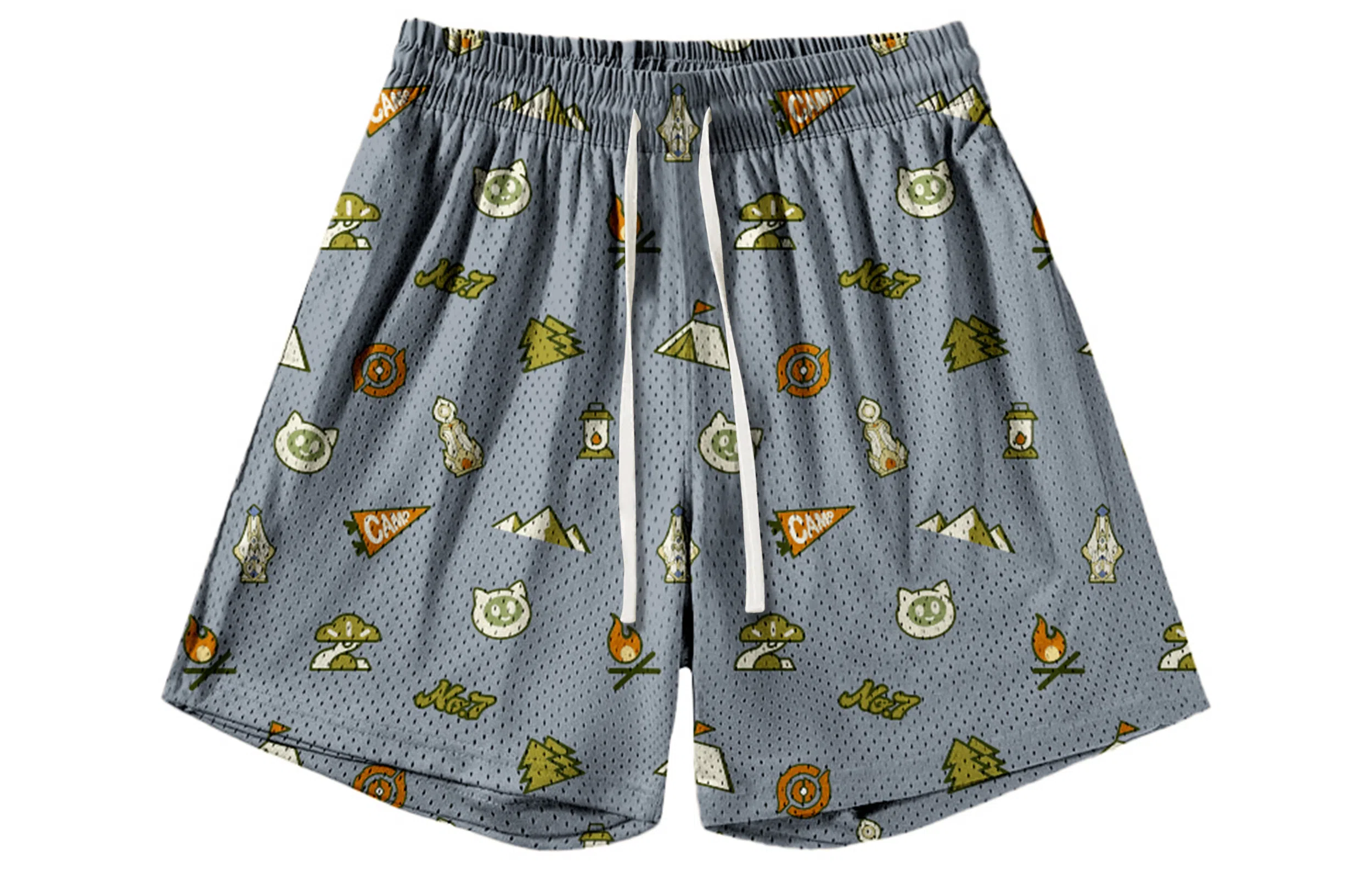 王者荣耀 鲁班七号星空梦想款 趣味创意卡通印花拼接撞色运动篮球家居服系带宽松直筒松弛感慵懒风五分休闲短裤 男女同款