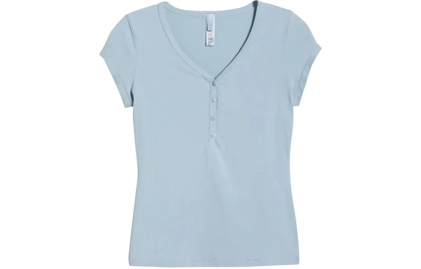 SKIMS New Vintage Henley T-Shirt VT Denim