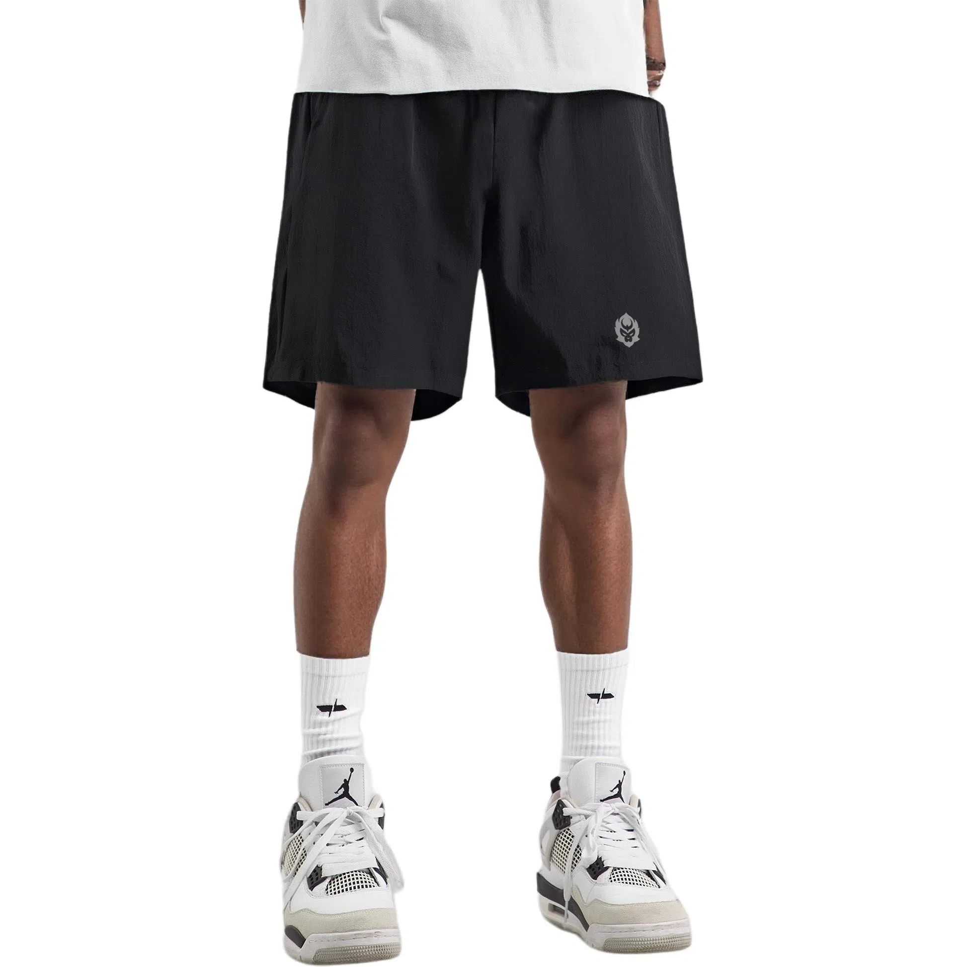 王者荣耀 孙悟空地狱火款 美式复古五分冰感纯色校园学院风健身篮球裤运动宽松系带直筒设计直筒松弛感慵懒风休闲短裤 男女同款