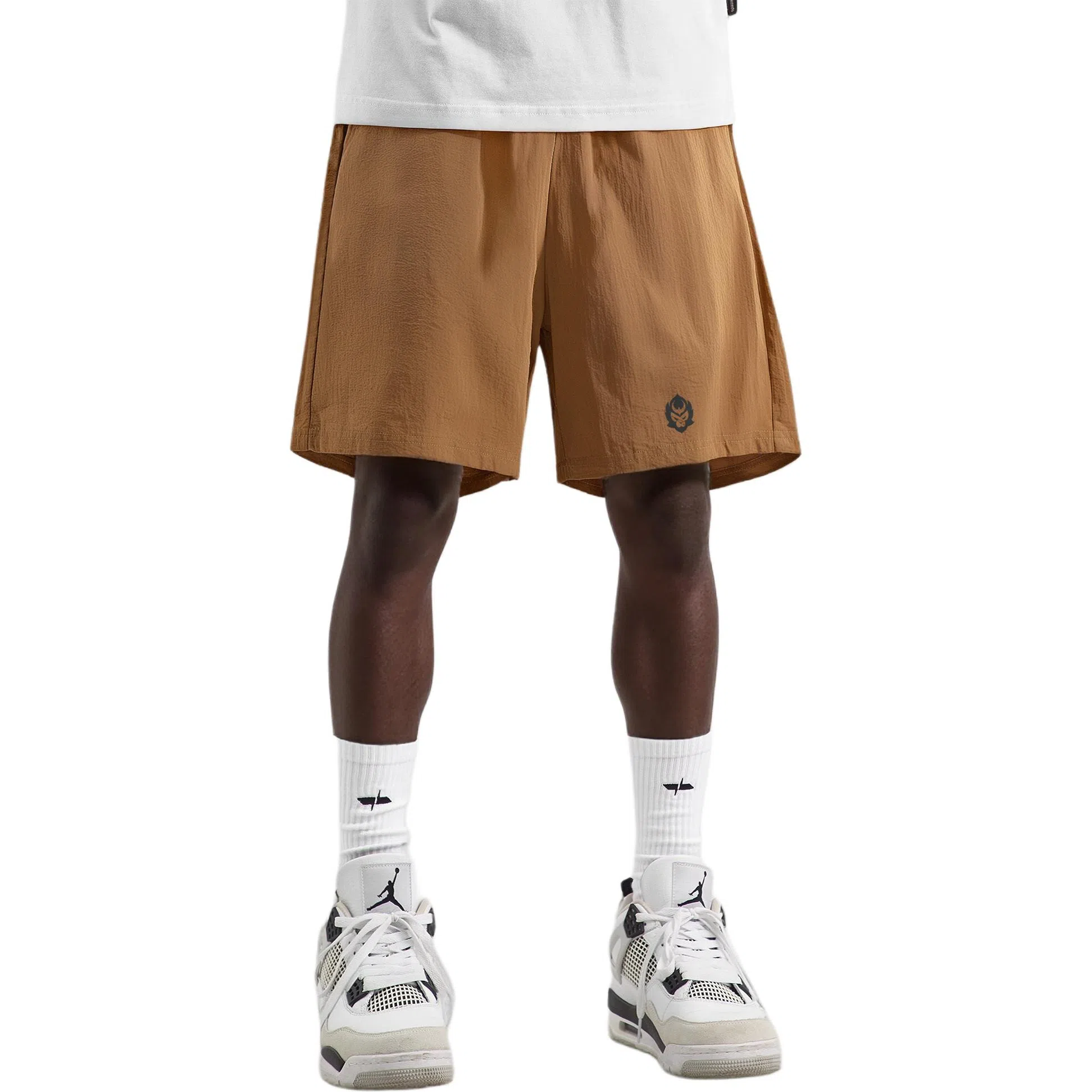 王者荣耀 孙悟空地狱火款 美式复古五分冰感纯色校园学院风健身篮球裤运动宽松系带直筒设计直筒松弛感慵懒风休闲短裤 男女同款