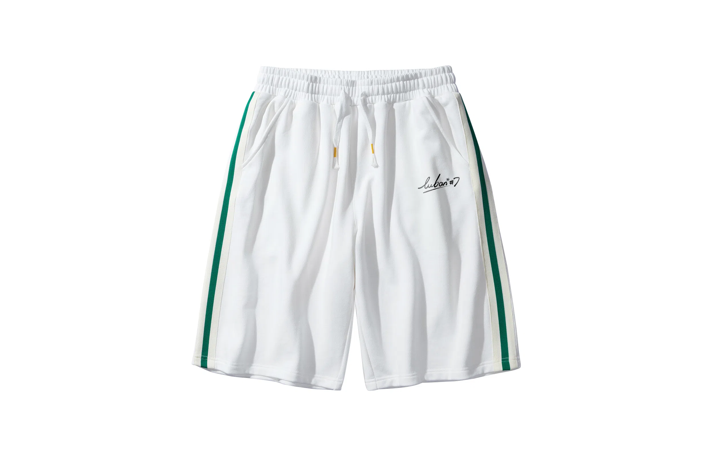 王者荣耀 鲁班七号款 美式高街字母印花日常通勤宽松舒适无性别插色抽绳休闲短裤 男女同款