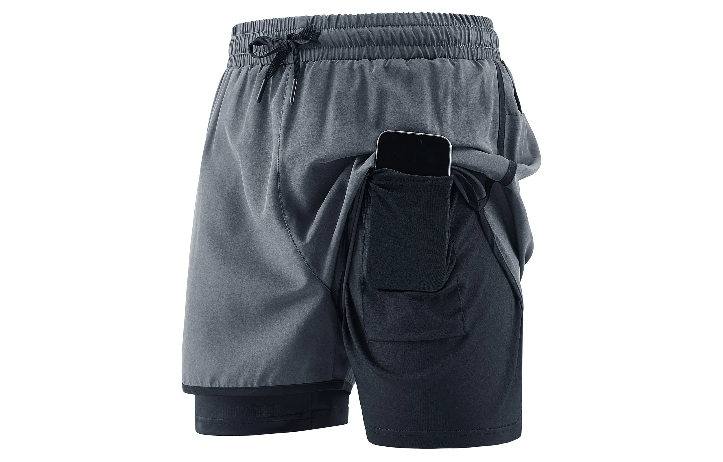 王者荣耀 鲁班七号款 美式基础款反光印花简约篮球跑步训练透气假两件紧身运动休闲短裤 男女同款