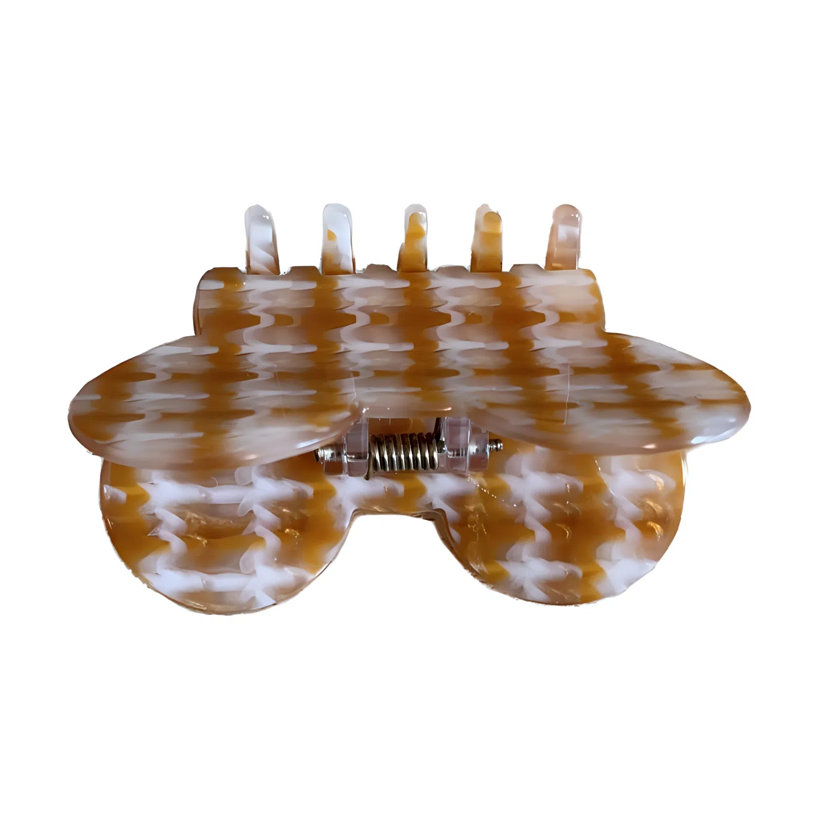 希铃 可爱耳朵美拉德色系 千鸟格 甜酷 高级感  鲨鱼夹后脑勺夹 半抓 全抓 醋酸 发夹 女款