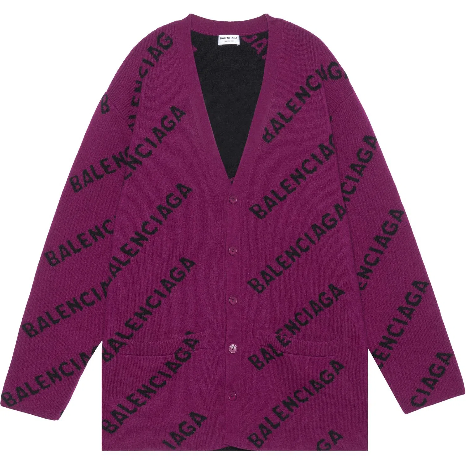 Balenciaga SS22 V-Neck Cardigan Purple