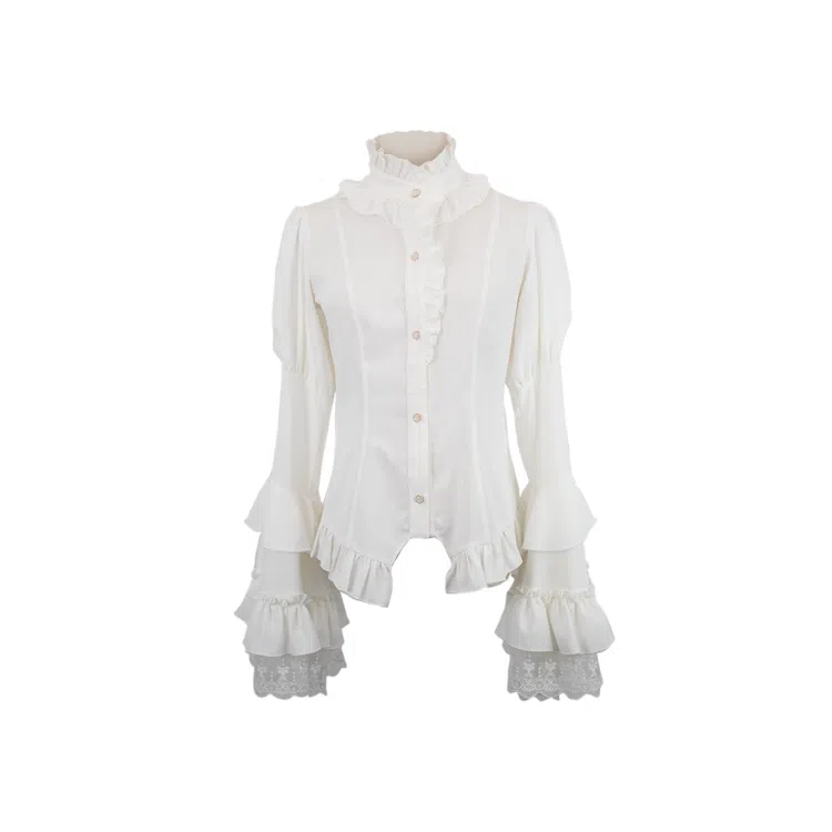 豹了个猫 暗香蝠动姬袖内搭 哥特风打底暗黑长袖衬衫 女款