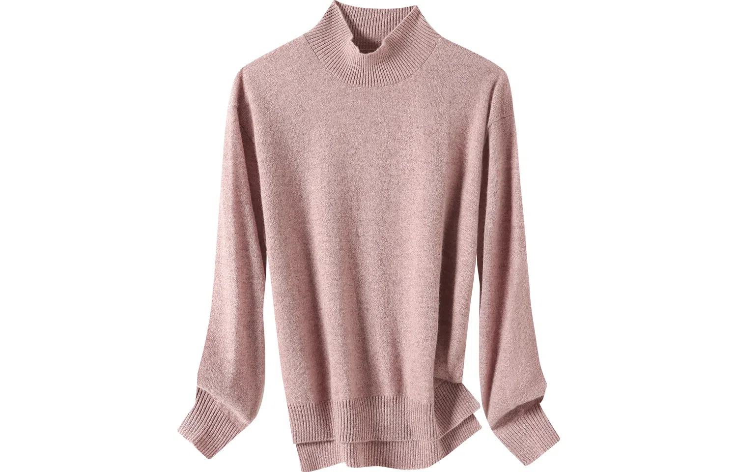 恒源祥 纯色半高领落肩长袖针织羊绒衫衫 女款