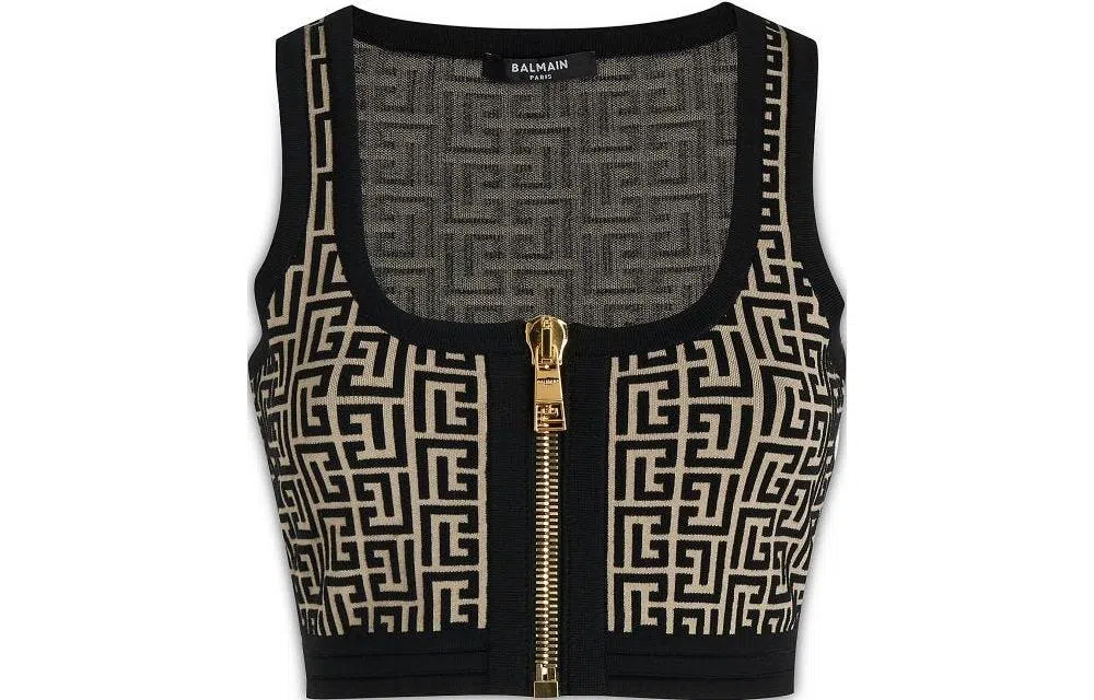 Balmain FW22 Logo Knit Vest Black