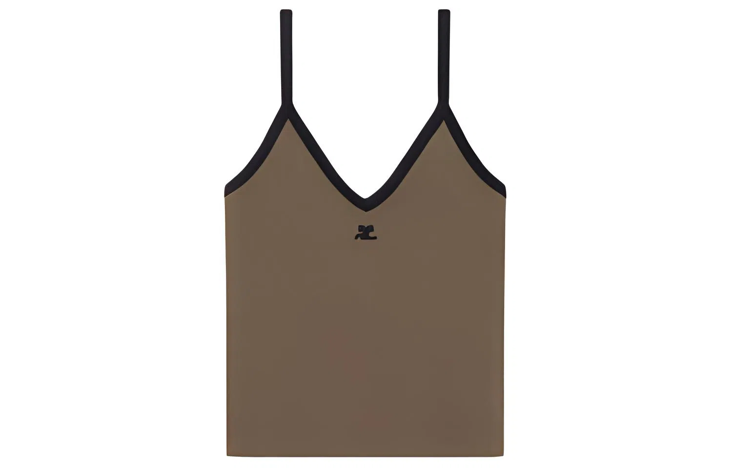 COURREGES SS24 CONTRAST V NECK TANK TOP V Camouflage Green