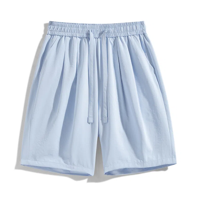 海尔斯 美式高街户外纯色百搭中腰宽松系带休闲短裤 男款