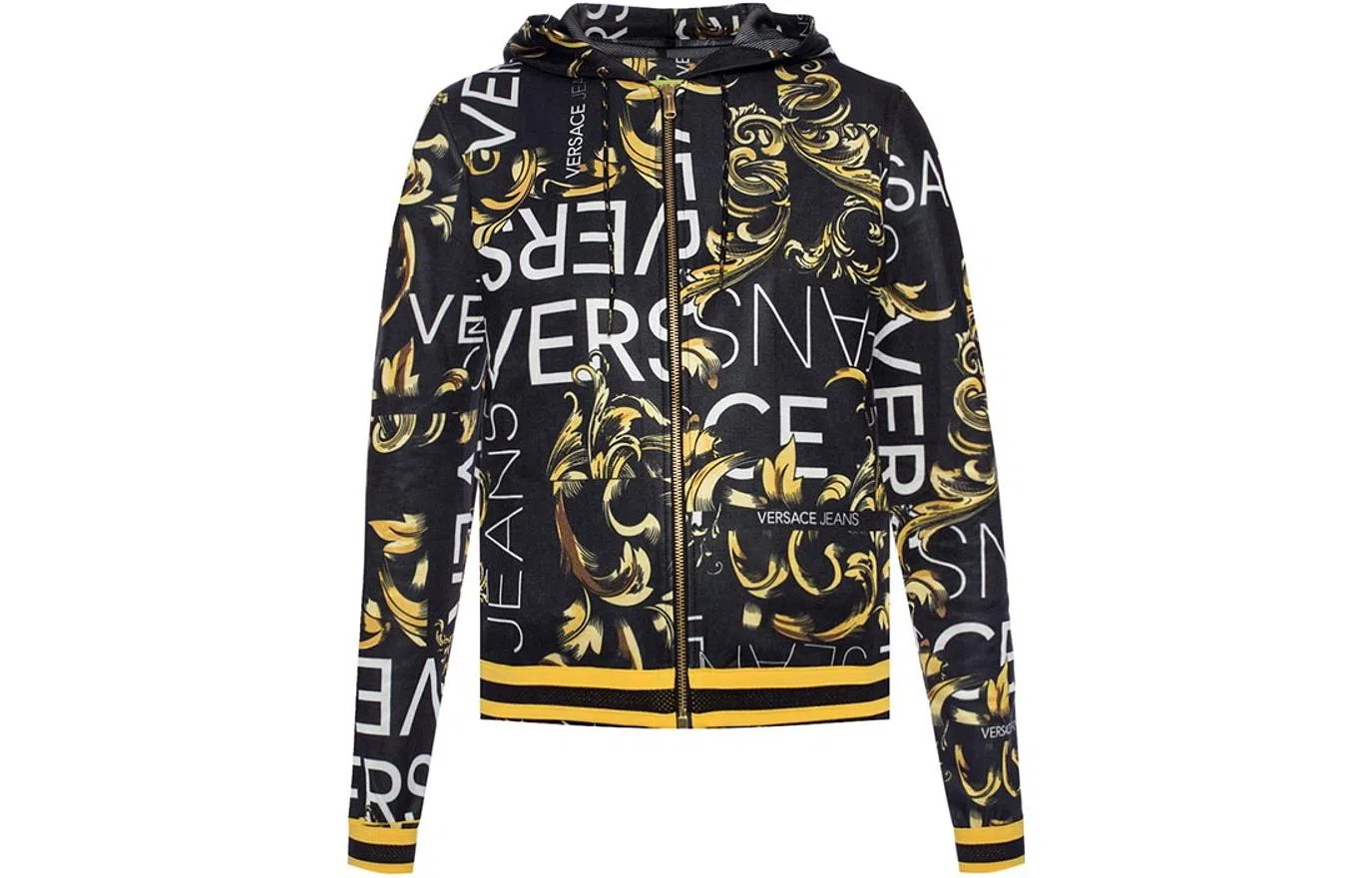 Versace Jeans Couture Letter Print Hoodie Black