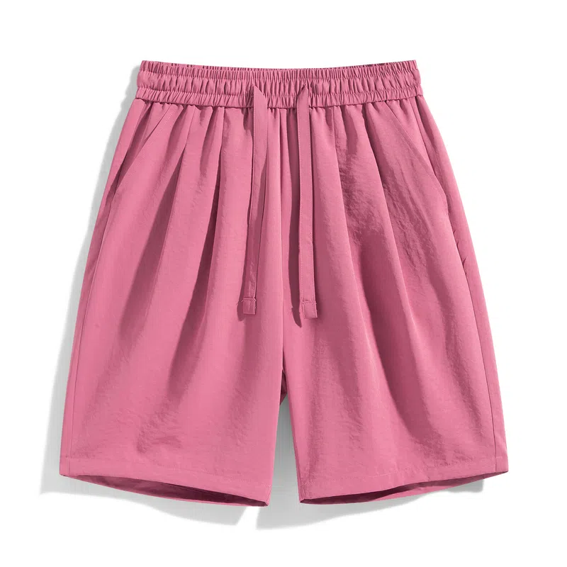 海尔斯 美式高街户外纯色百搭中腰宽松系带休闲短裤 男款