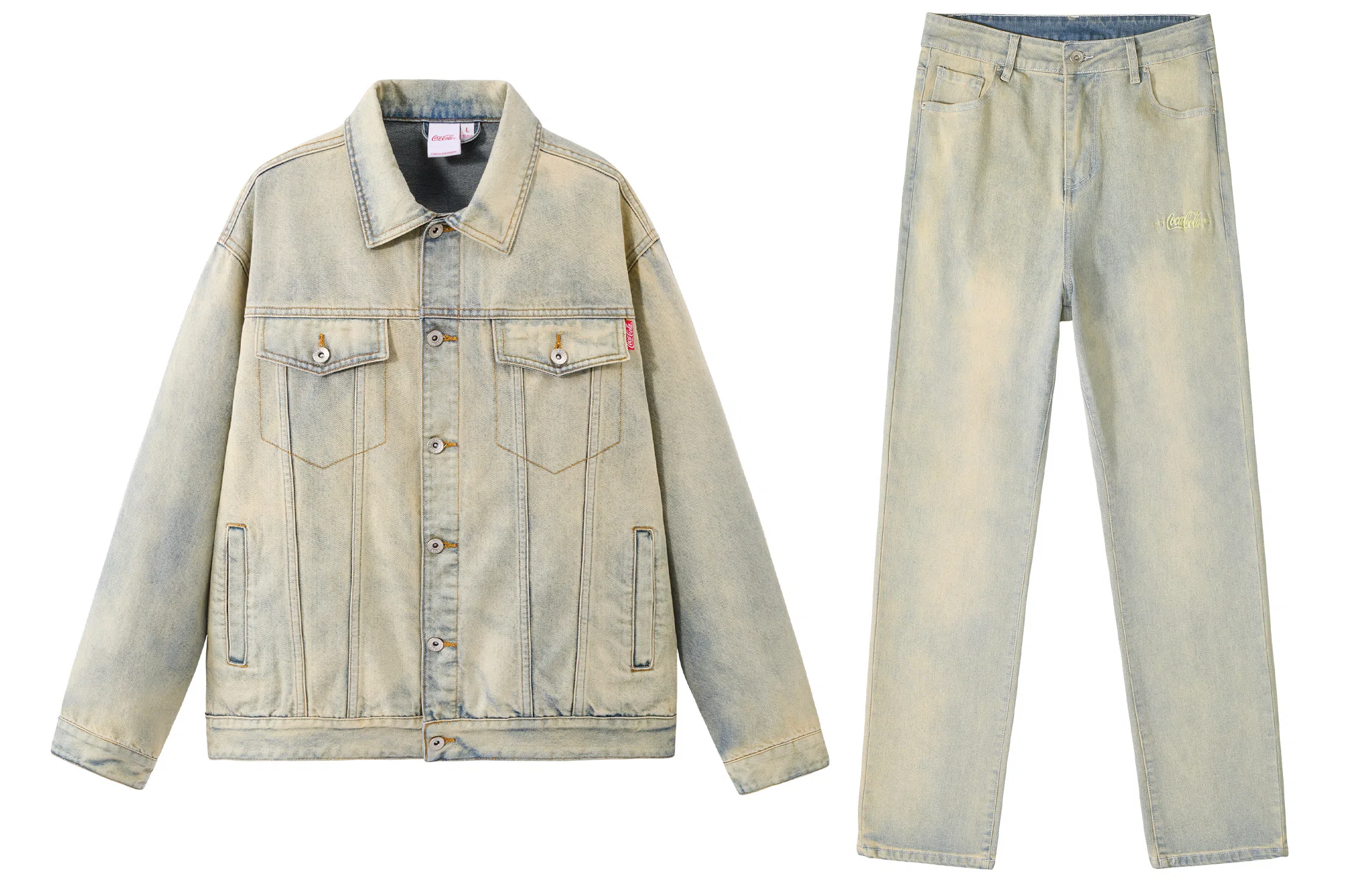 Coca-Cola Vintage Washed Denim Jacket Set