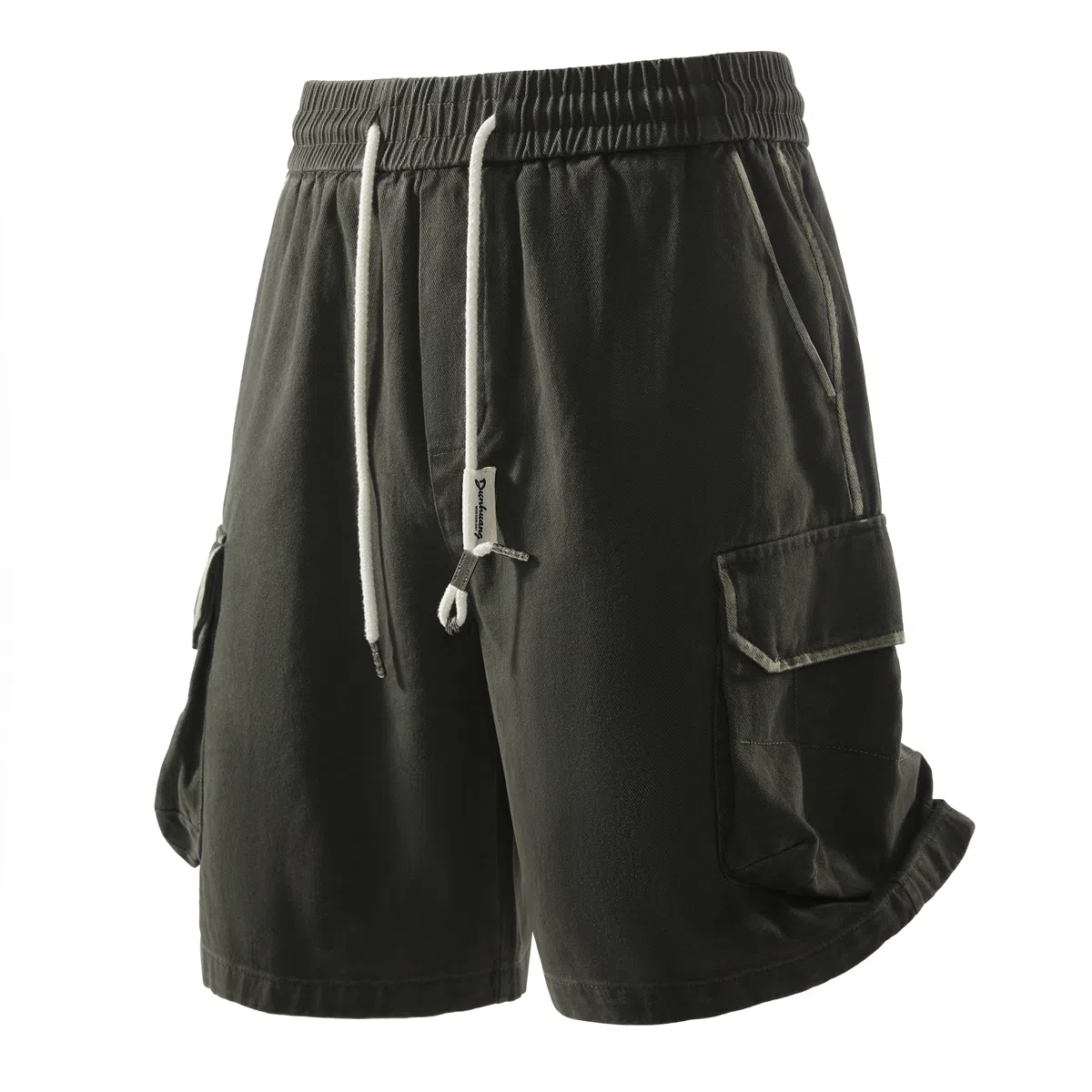 敦煌博物馆 美式复古纯棉重工做旧水洗大码多口袋机能风宽松透气工装休闲短裤 男女同款