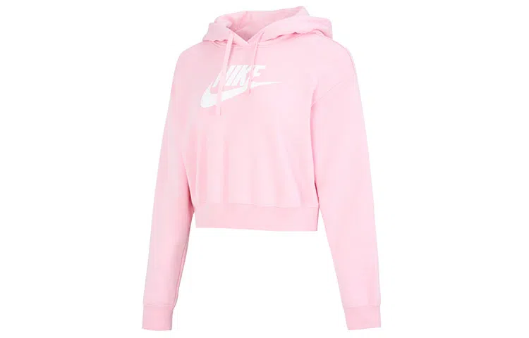 Nike Club Fleece Crop Hoodie Pink