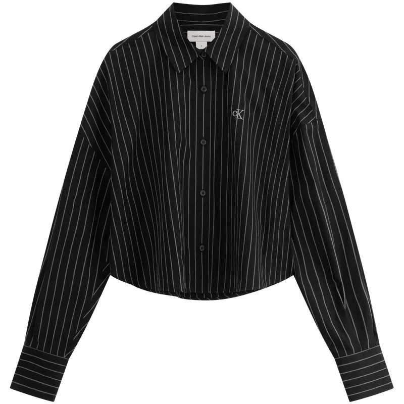 Calvin Klein Striped Cropped Shirt
