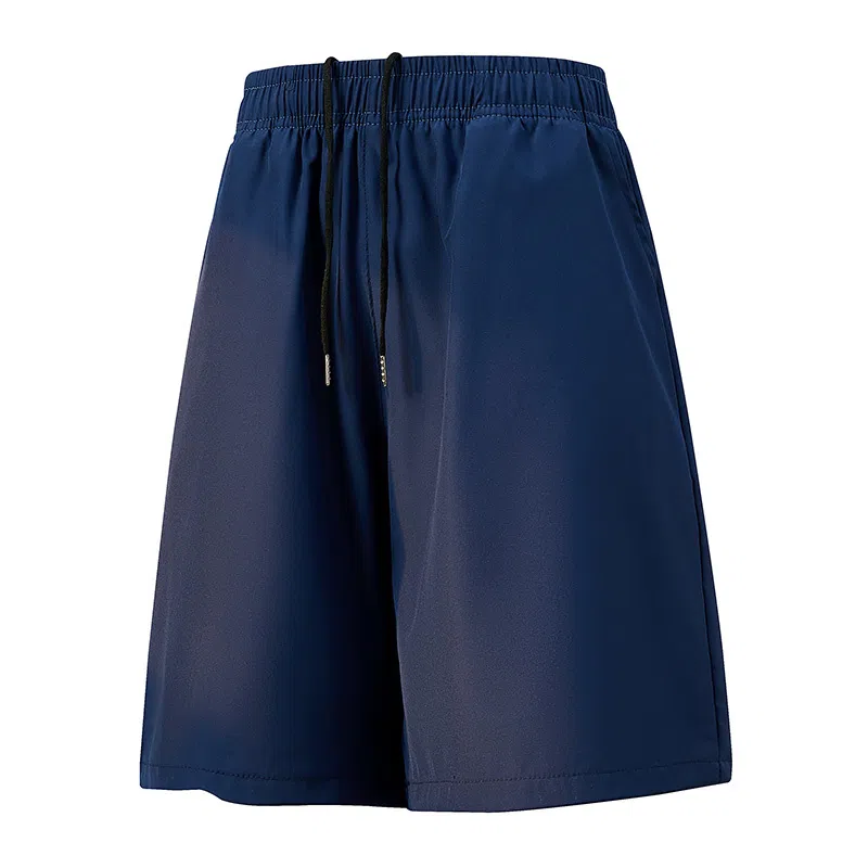 兰缪 美式复古纯色高街风基础款山系户外跑步骑行健身日常柔软通勤亲肤舒适透气运动裤系带宽松冰丝凉感速干五分裤休闲短裤 男女同款