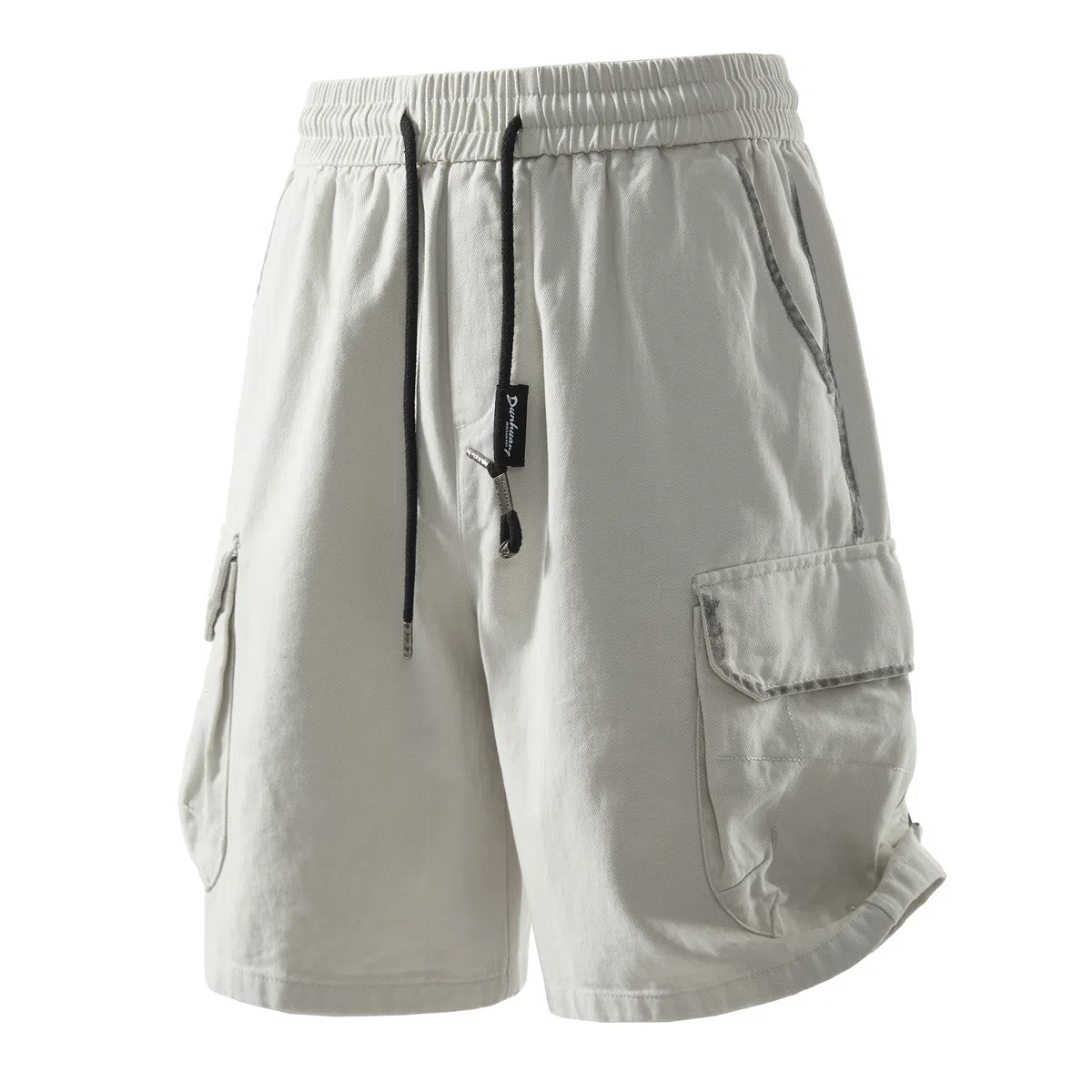 敦煌博物馆 美式复古纯棉重工做旧水洗大码多口袋机能风宽松透气工装休闲短裤 男女同款