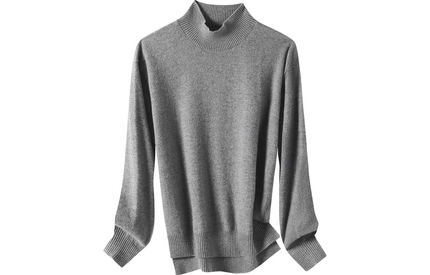 恒源祥 纯色半高领落肩长袖针织羊绒衫衫 女款