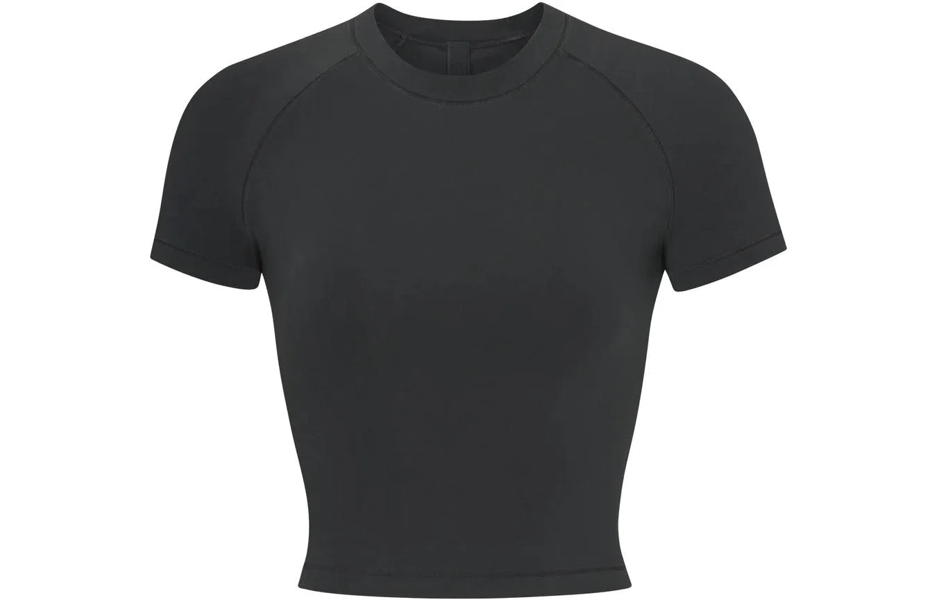 SKIMS New Vintage Cropped Raglan T-Shirt Washed Onyx