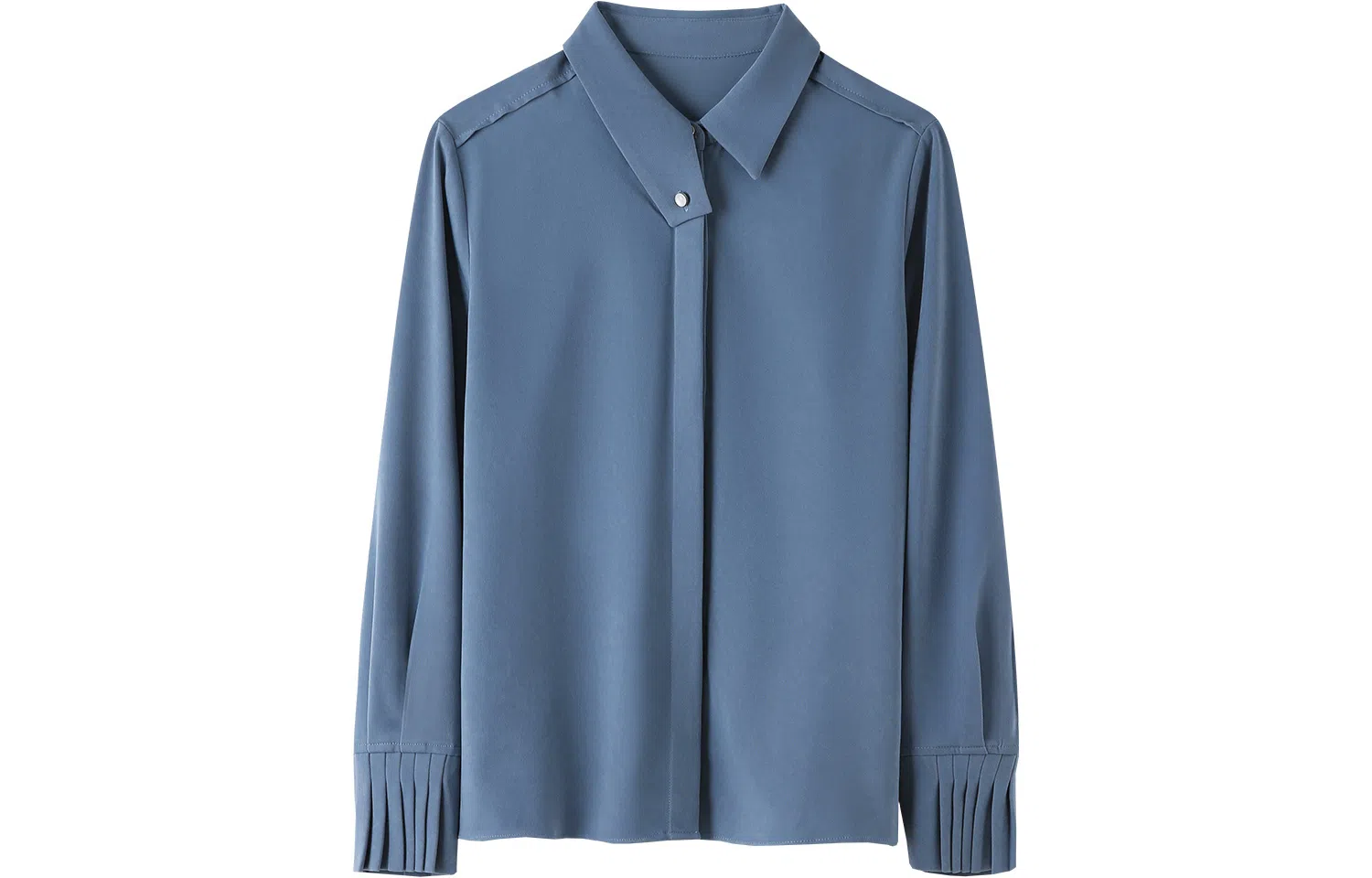 恒源祥 盐系纯色长袖衬衫上衣 女款 灰蓝