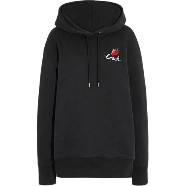 COACH SS23 Strawberry Logo Hoodie Black