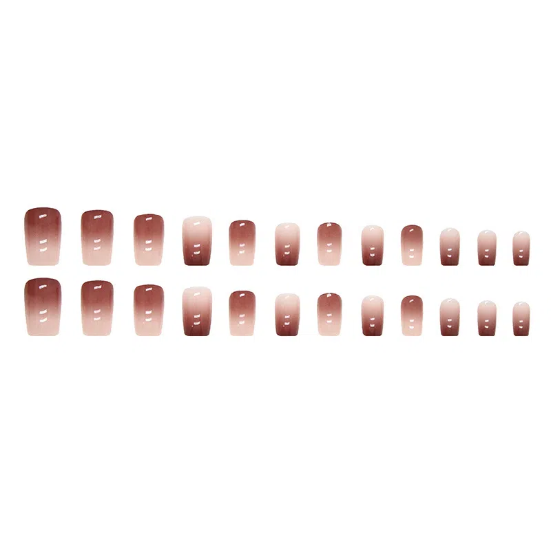 馨枕居 气质温柔  穿戴甲 方圆奶咖渐变 纯色