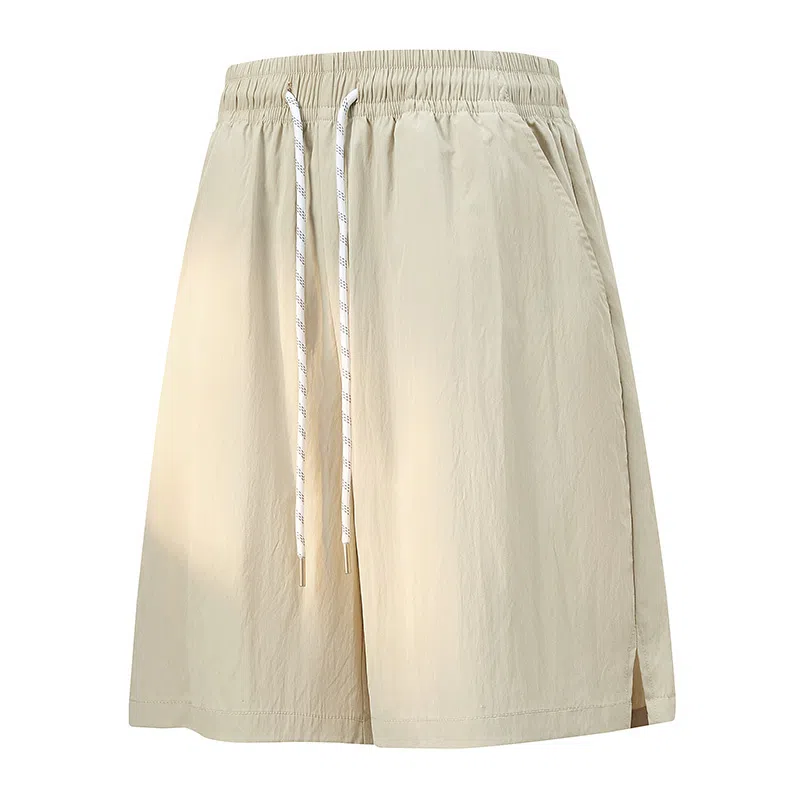 兰缪 美式复古高街风纯色基础款山系户外跑步骑行健身日常柔软通勤亲肤舒适透气运动直筒宽松冰丝凉感速干五分裤休闲短裤 男女同款