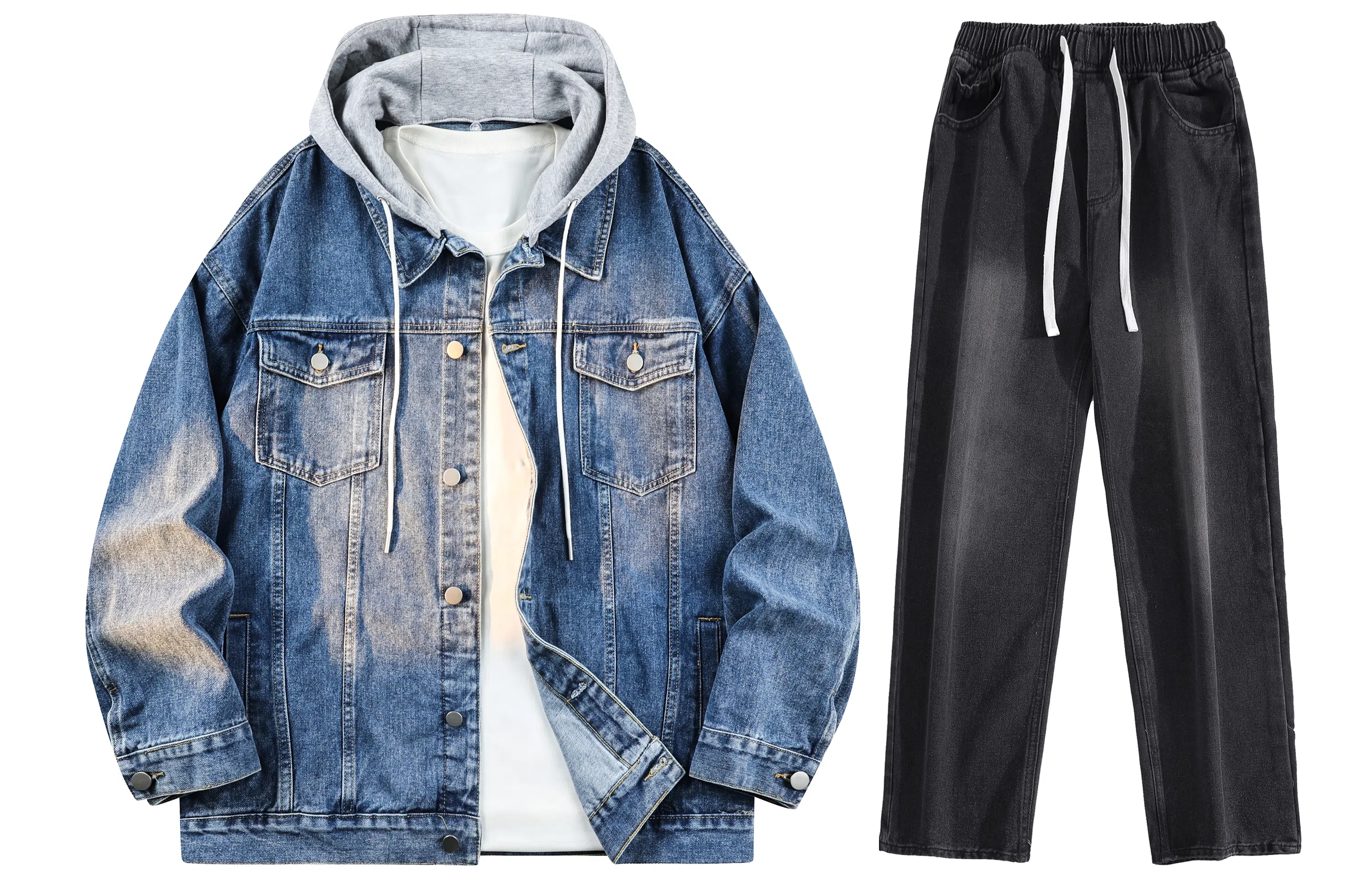 A.X.S.K Vintage Detachable Hood Jacket Set