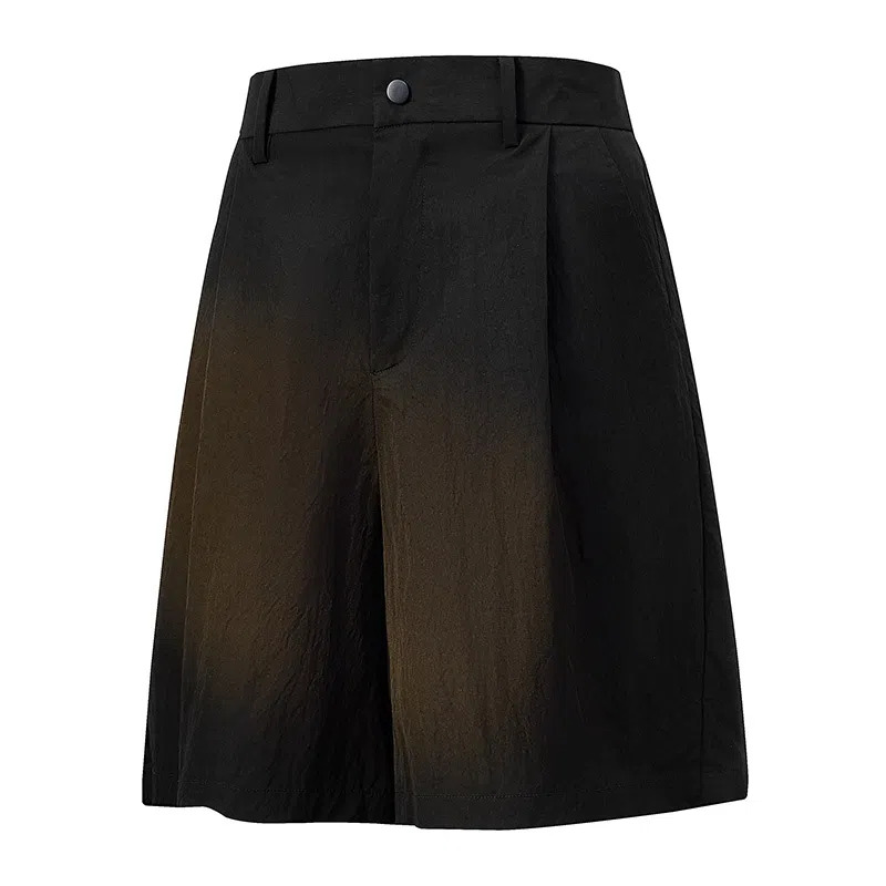 兰缪 美式复古纯色高街风基础款户外日常柔软通勤亲肤舒适透气运动直筒宽松五分裤休闲短裤 男女同款