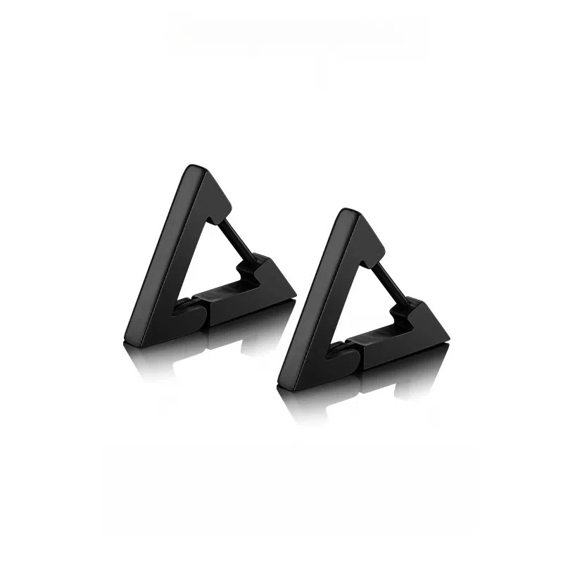 尚先生 个性三角形街头嘻哈气质耳圈小众气质耳坠 钛钢 耳环 男女同款情侣款