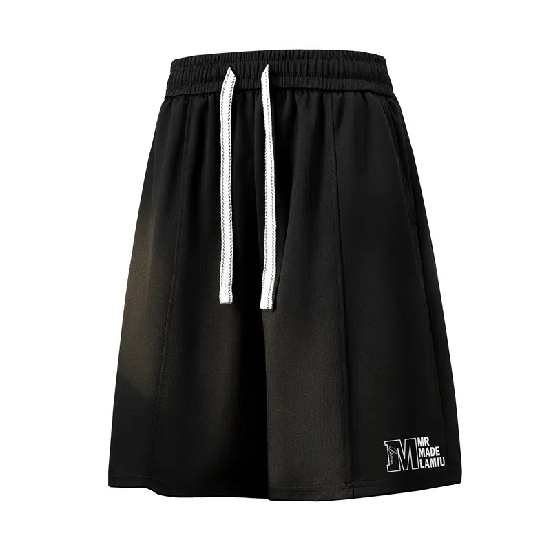 兰缪 日系纯色基础款日常通勤舒适透气亲肤柔软美式复古百搭运动户外宽松休闲短裤 男女同款