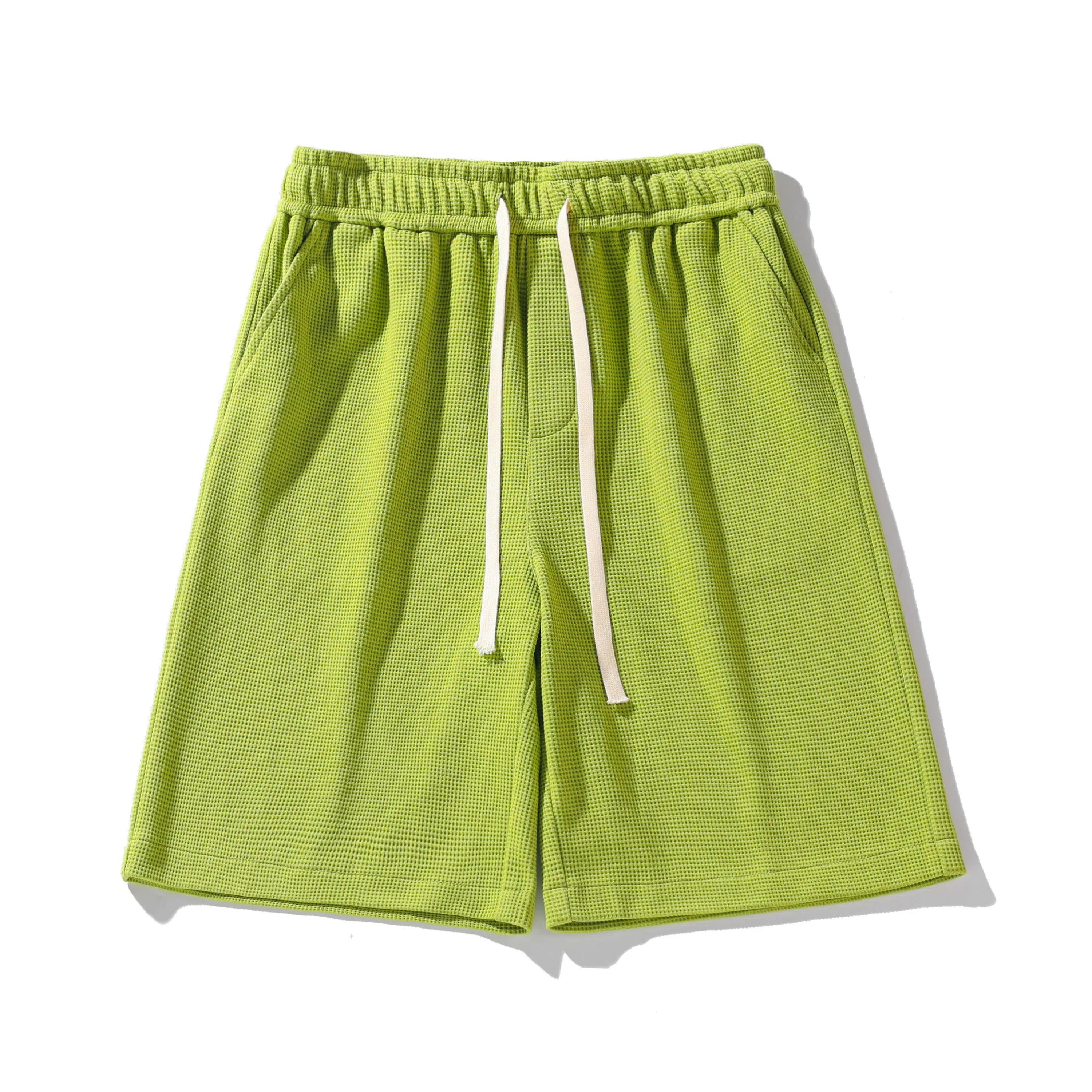 海尔斯 美式高街纯色舒适中腰系带百搭宽松休闲短裤 男款